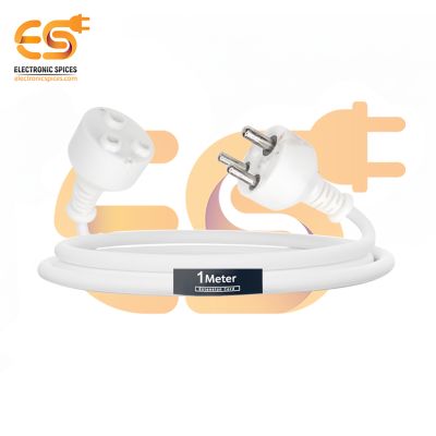 Male-Female Extension Wall Cord Cable | 3-Pin 1-Meter PVC | Suitable for Computers