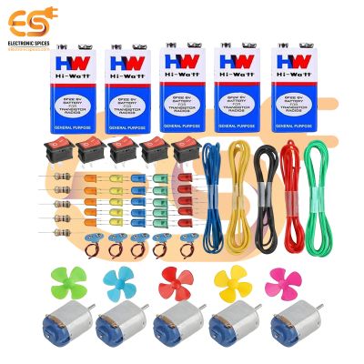 Combo DIY School Science Experiment Kit with 61 Items Including DC Motor STEM Educational Project