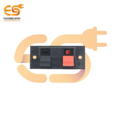 2-Way Push Type Panel Mount Audio Terminal Connector (Red & Black) Pack of 5