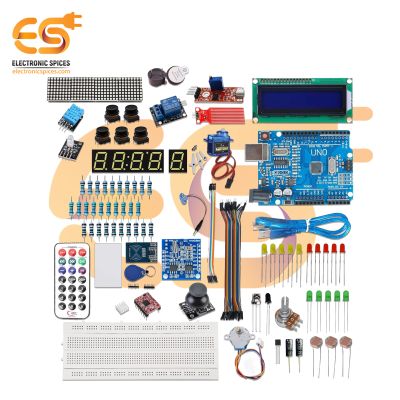 Combo of DIY Starter Kit with 7-Segment Display & Resistor, LED's (110 Item)