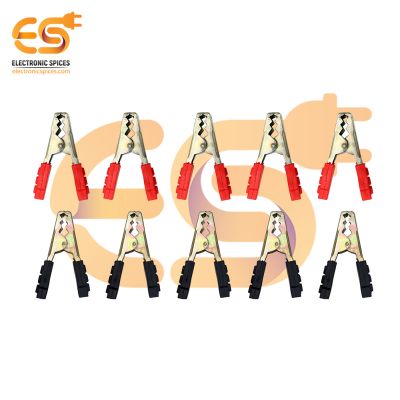 75 to 100 Amp Heavy duty crocodile alligator clamp or clips pack of 5 pair (110mm)