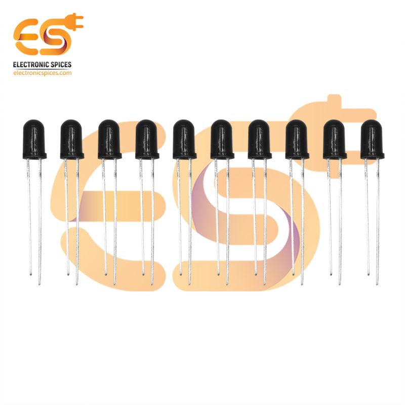 5 mm infrared receiver black color 2 pins pack of 20pcs