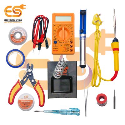 12 in 1 combo of 25 watt soldering iron starter kit for project work