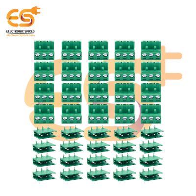 Male and Female pair of 3 pin 5.08mm pitch pluggable terminal block connectors pack of 20 pair (2EDGR-5.08-3P and 2EDGK-5.08-3P)