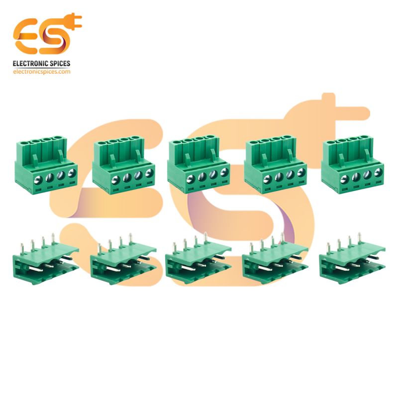 Buy Male and Female terminal block connector pack of 5 pair (2EDGR-5.08 ...