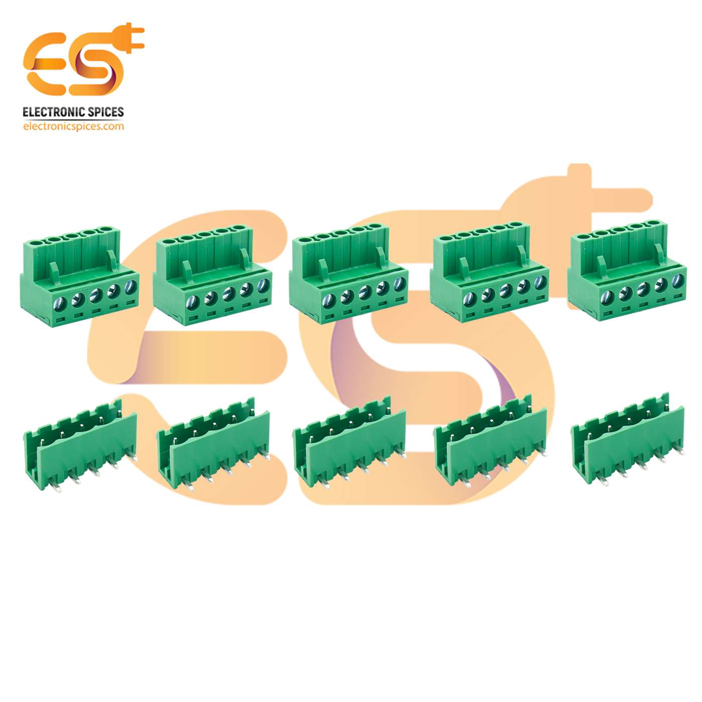 Buy Male And Female Terminal Block Connector Pack Of 5 Pair 2edgr 508 5p And 2edgk 508 5p 7699