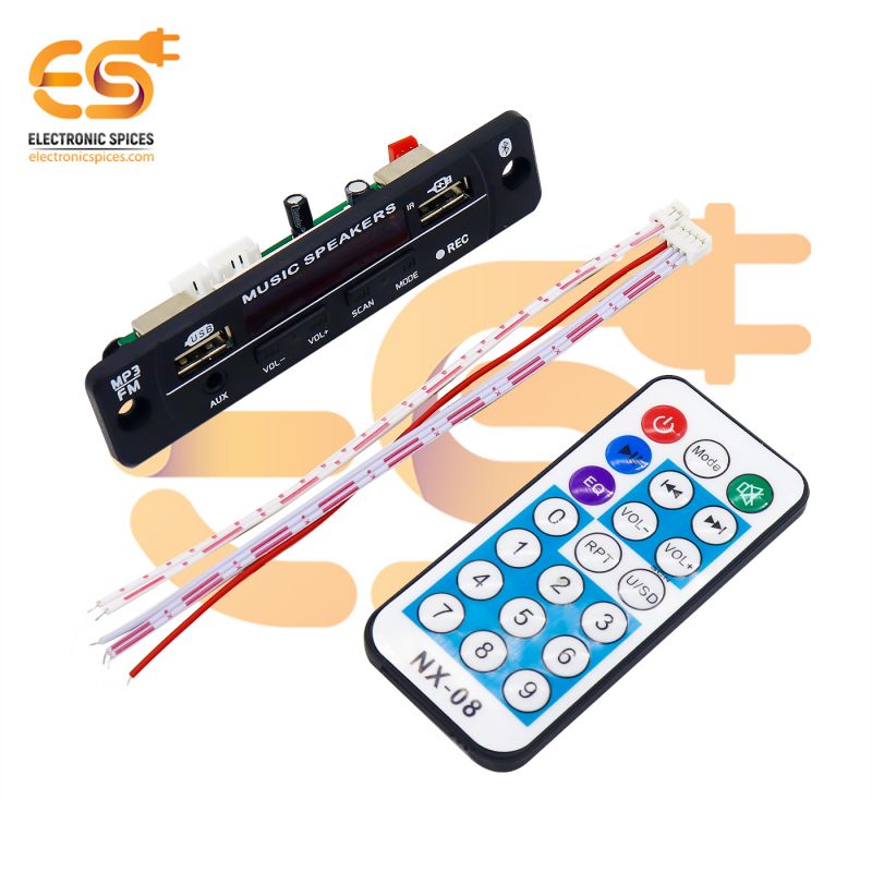 12V Bluetooth MP3 USB charging port FM radio player and decoder module with Remote pack of 1pcs