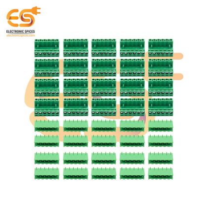 Male and Female pair of 6 pin 5.08mm pitch pluggable terminal block connectors pack of 20 pair (2EDGR-5.08-6P and 2EDGK-5.08-6P)