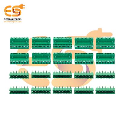 Male and Female pair of 7 pin 5.08mm pitch pluggable terminal block connectors pack of 10 pair (2EDGR-5.08-7P and 2EDGK-5.08-7P)