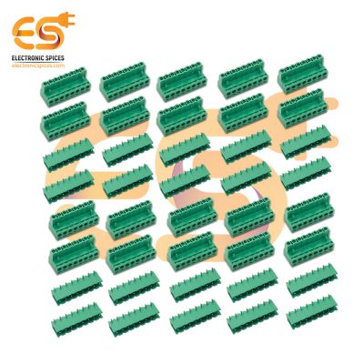 Male and Female pair of 8 pin 5.08mm pitch pluggable terminal block connectors pack of 20 pair (2EDGR-5.08-8P and 2EDGK-5.08-8P)