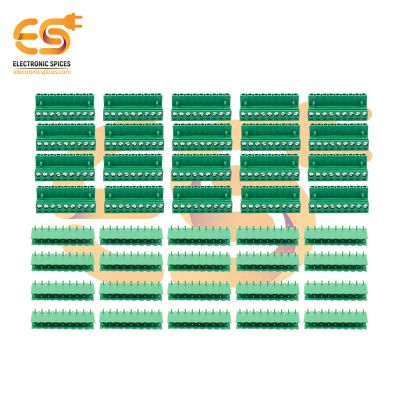 Male and Female pair of 9 pin 5.08mm pitch pluggable terminal block connectors pack of 20 pair (2EDGR-5.08-9P and 2EDGK-5.08-9P)