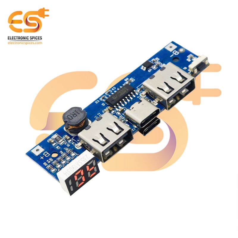 Buy Dual USB Power Bank Charging Module With Digital 7 Segment Display 