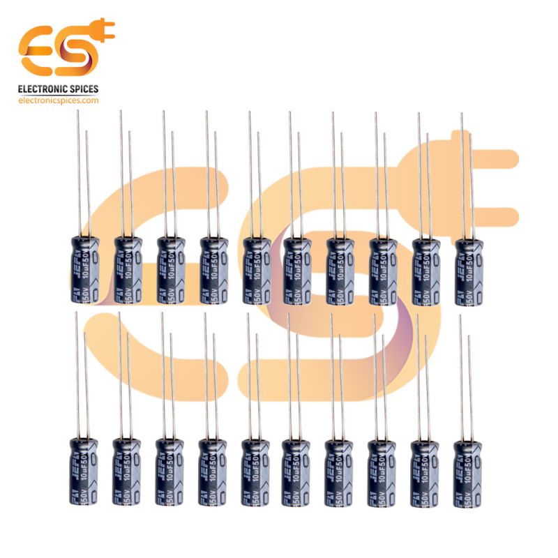 10 uf 50V Polarized electrolytic capacitor pack of 50pcs