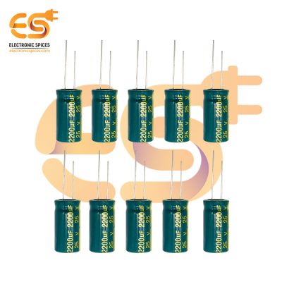 2200 uf 25V Polarized electrolytic capacitor pack of 10pcs