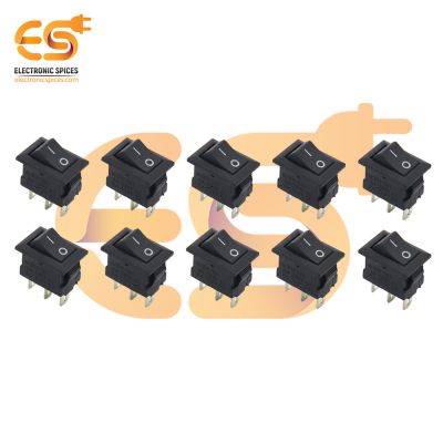KCD11-101 3A 250V AC black color 3 pin SPDT mini plastic rocker switches pack of 10pcs
