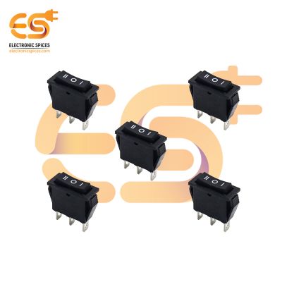 KCD3 15A 250V AC black color 3 pin SPCO heavy duty plastic rocker switch pack of 2pcs
