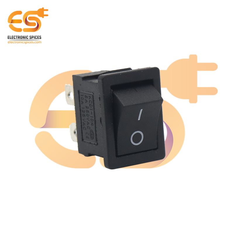 KCD1-104 6A 250V AC black color 4 pin DPDT small plastic rocker switches pack of 10pcs