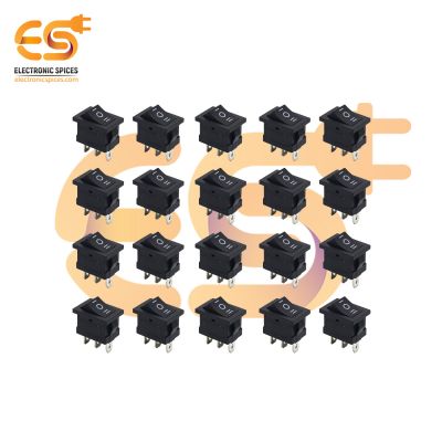 KCD1 6A 250V black color 3 pins SPCO small plastic rocker switches pack of 100pcs