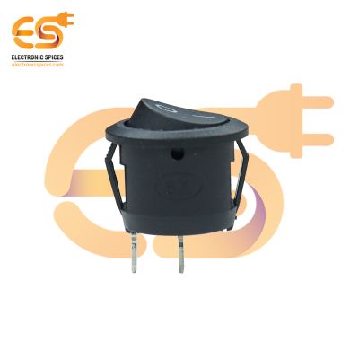 KCD1 T125 6A 250V AC Round black color 2 pins SPST small plastic rocker switches pack of 100pcs
