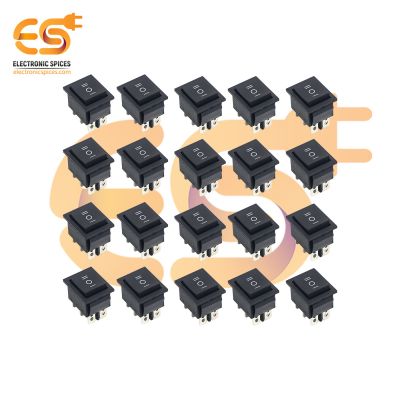 KCD4 15A to 30A 250V black color 6 pins DPCO momentary Heavy duty plastic rocker switches pack of 50pcs