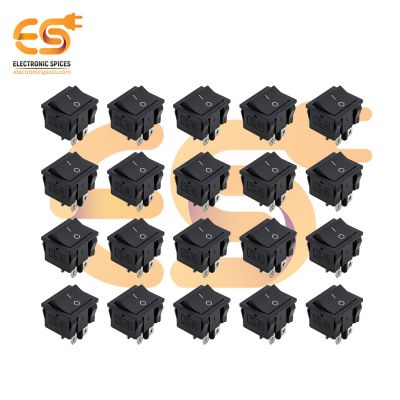 KCD4-QY605 6A 250V AC black color 4 pins DPDT small plastic rocker switches pack of 50pcs