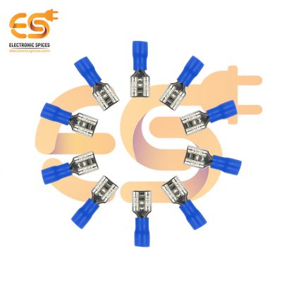 FDD2-250 10A blue color 16-14 AWG wire gauge Hard plastic insulated Female blade crimp connector pack of 50pcs