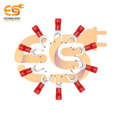 SV1-5 25A Red color 22-16 AWG wire gauge 5mm pitch Hard plastic insulated spade crimp connector pack of 20pcs