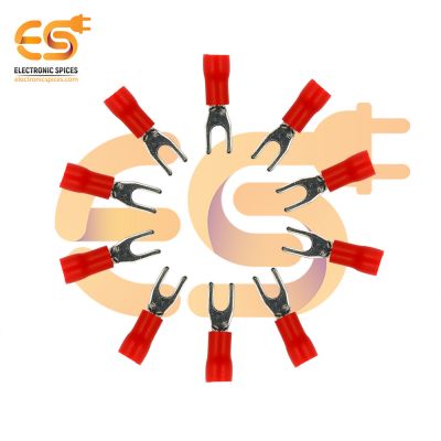 SV1-3 25A Red color 22-16 AWG wire gauge 3mm pitch Hard plastic insulated spade crimp connectors pack of 200pcs