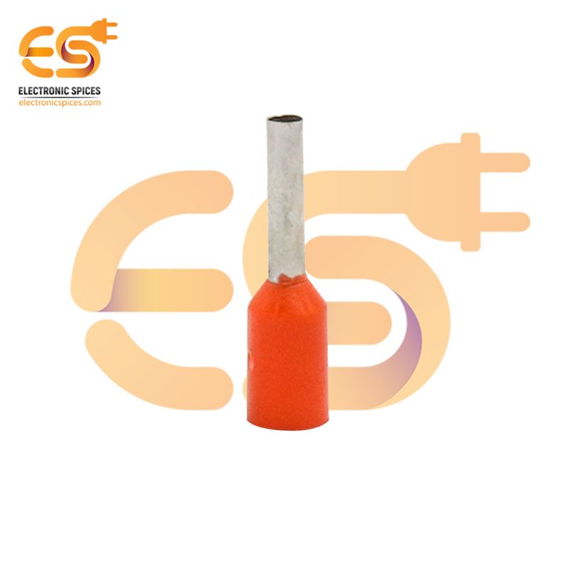 E1008 17A Red color 18 AWG wire gauge hard nylon insulated Ferrule wire crimp connector pack of 50pcs
