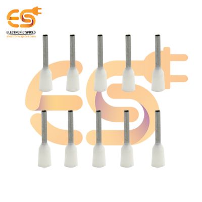 E0508 15A White color 22 AWG wire gauge hard nylon insulated Ferrule wire crimp connectors pack of 100pcs