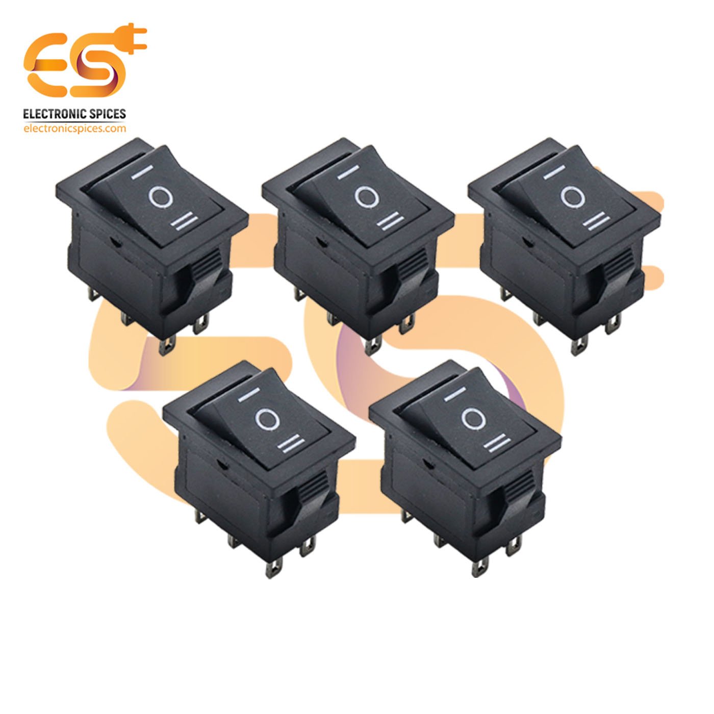 Buy KCD1 6A 250V black color 6 pin DPCO small plastic rocker switch ...