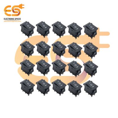 KCD1 6A 250V black color 6 pins DPCO small plastic rocker switches pack of 100pcs
