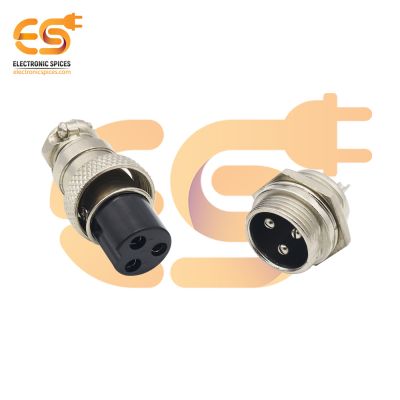 GX16 3 pin 5A Male and Female metal aviation connector pack of single pair