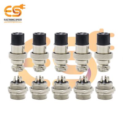 GX16 5 pin 5A Male and Female metal aviation connectors pack of 5 pair