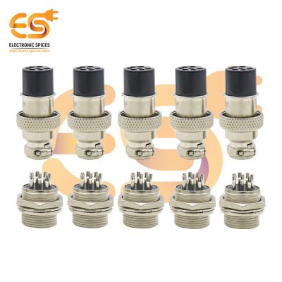 GX16 7 pin 5A Male and Female metal aviation connectors pack of 5 pair