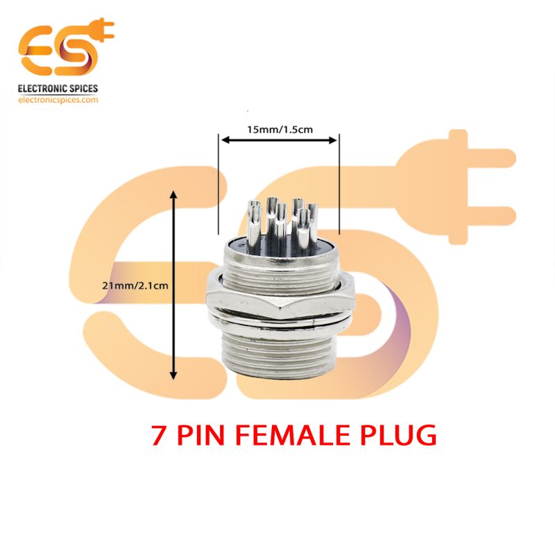 GX16 Male 7 pin 5A metal aviation connector pack of 1pcs