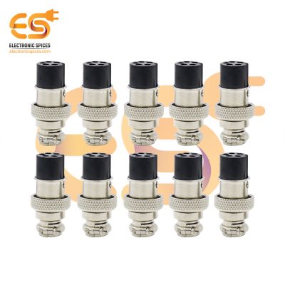 GX16 Female 5 hole 5A metal aviation connectors pack of 10pcs
