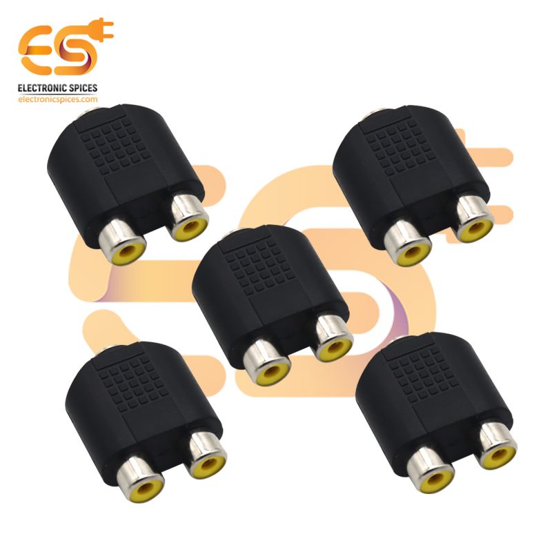 3.5mm Female to 2 RCA female dual splitter interface audio connector pack of 5pcs