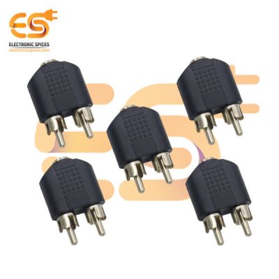 3.5mm Female to 2 RCA Male dual splitter interface audio connector pack of 5pcs