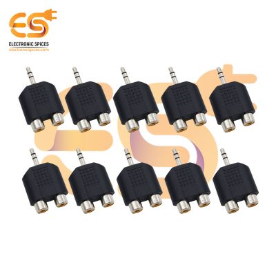 Single 3.5mm male to 2 RCA female dual splitter interface audio connectors pack of 20pcs