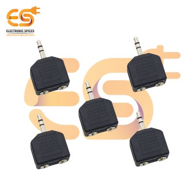 Single 3.5mm male to two 3.5mm female dual splitter interface audio connector pack of 5pcs