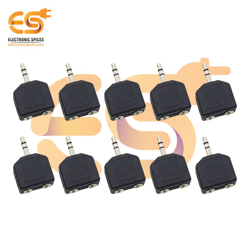 Single 3.5mm male to two 3.5mm female dual splitter interface audio connectors pack of 20pcs