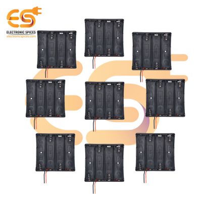 18650 3.7V 4 battery holder hard plastic case with wire pack of 10 (3.7V x 4 battery = 14.8Volt)