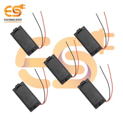 AA 2 cell battery holder hard plastic front open cover case with on-off switch pack of 10 (2 x 1.5V = 3Volt)