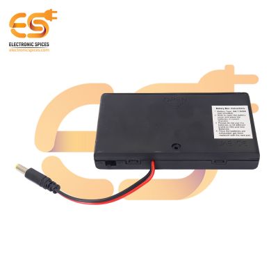 AA 8 cell battery holder hard plastic slide cover case with on-off switch and 5.5mm DC pin pack of 1 (1.5V x 8cells = 12Volt)