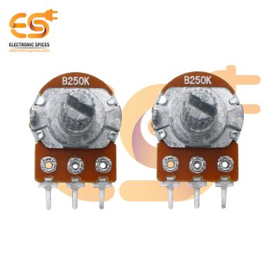 250K Rotary potentiometer round shaft handle 3 pin pack of 2pcs