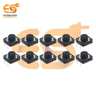 12 x 12 x 7mm Black color tactile momentary push button switch pack of 10pcs