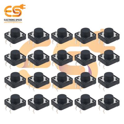 12 x 12 x 7mm Black color tactile momentary push button switches pack of 100pcs