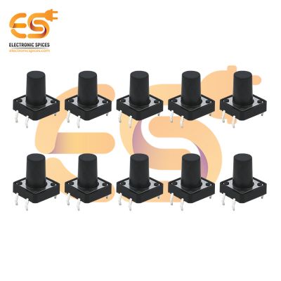 12 x 12 x 13mm Black color tactile momentary push button switch pack of 10pcs