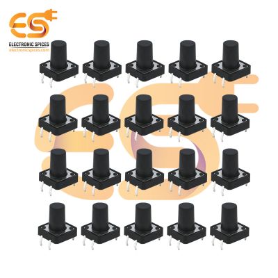 12 x 12 x 13mm Black color tactile momentary push button switches pack of 100pcs